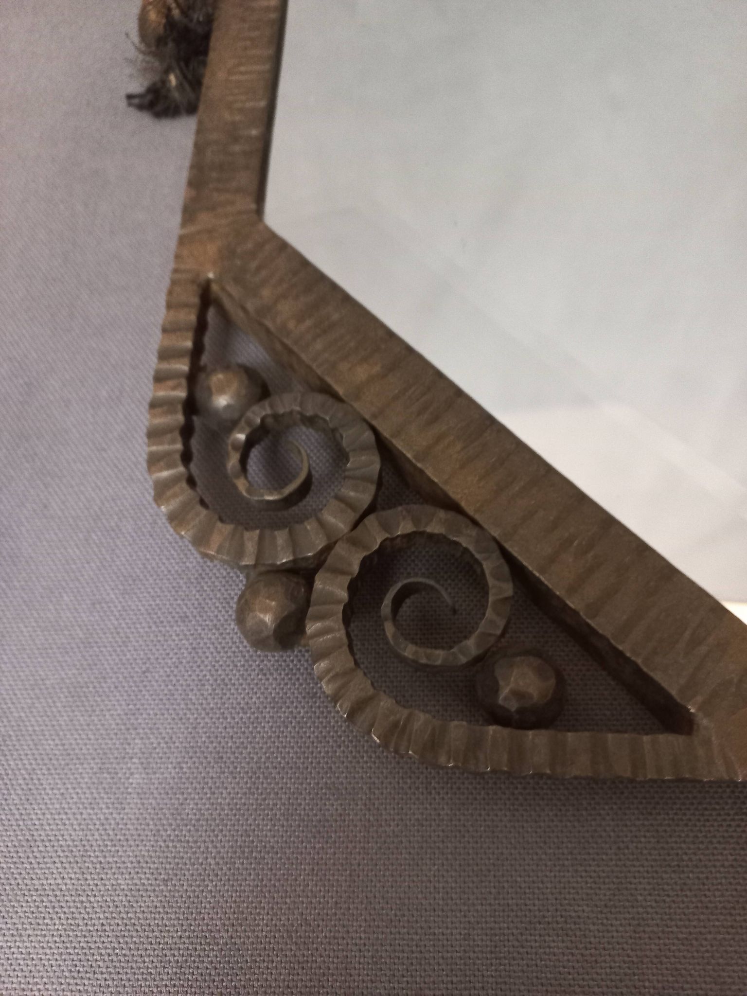 Miroir Art Déco 1930 en fer battu
