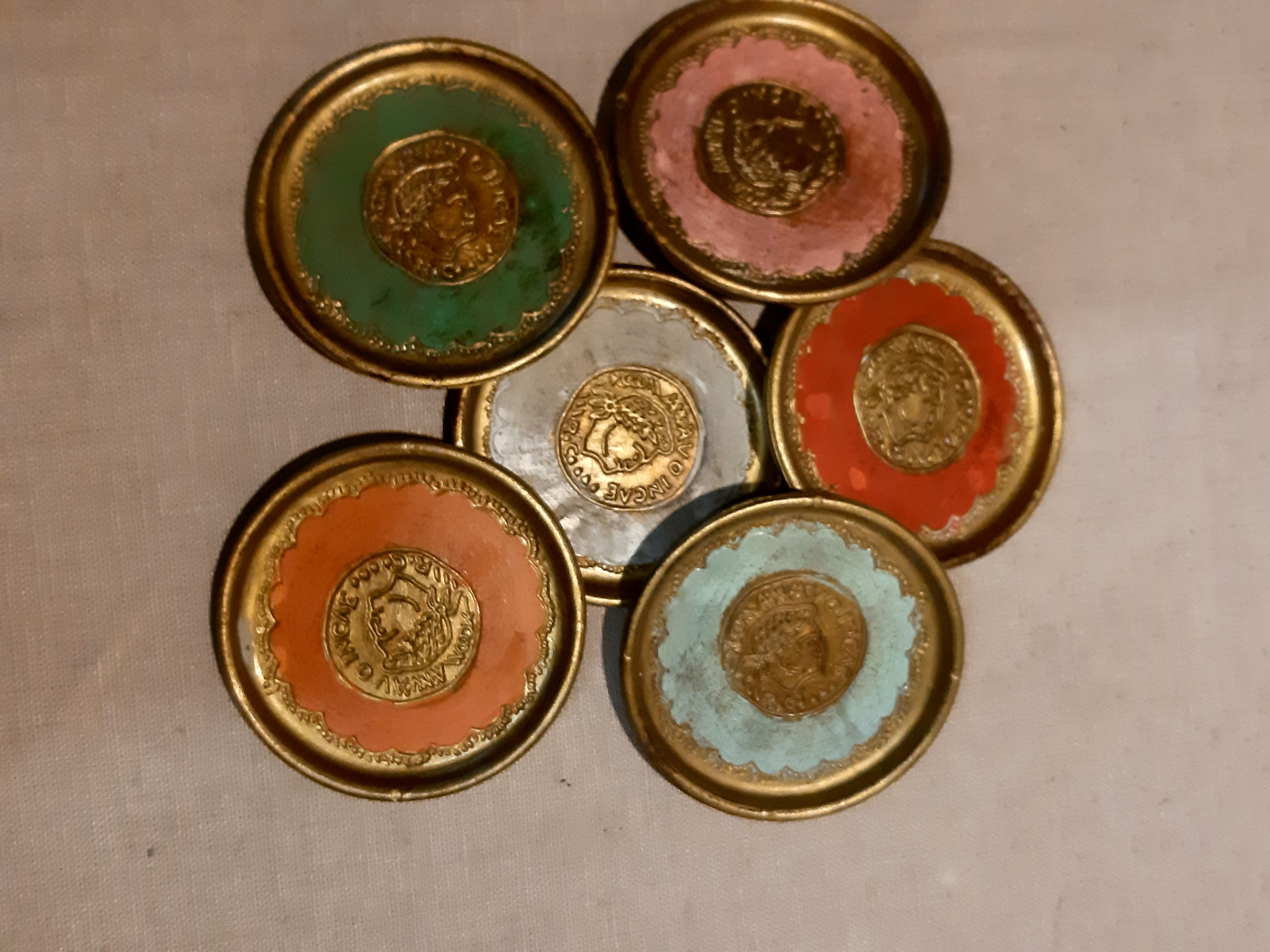 Set of 6 vintage coasters