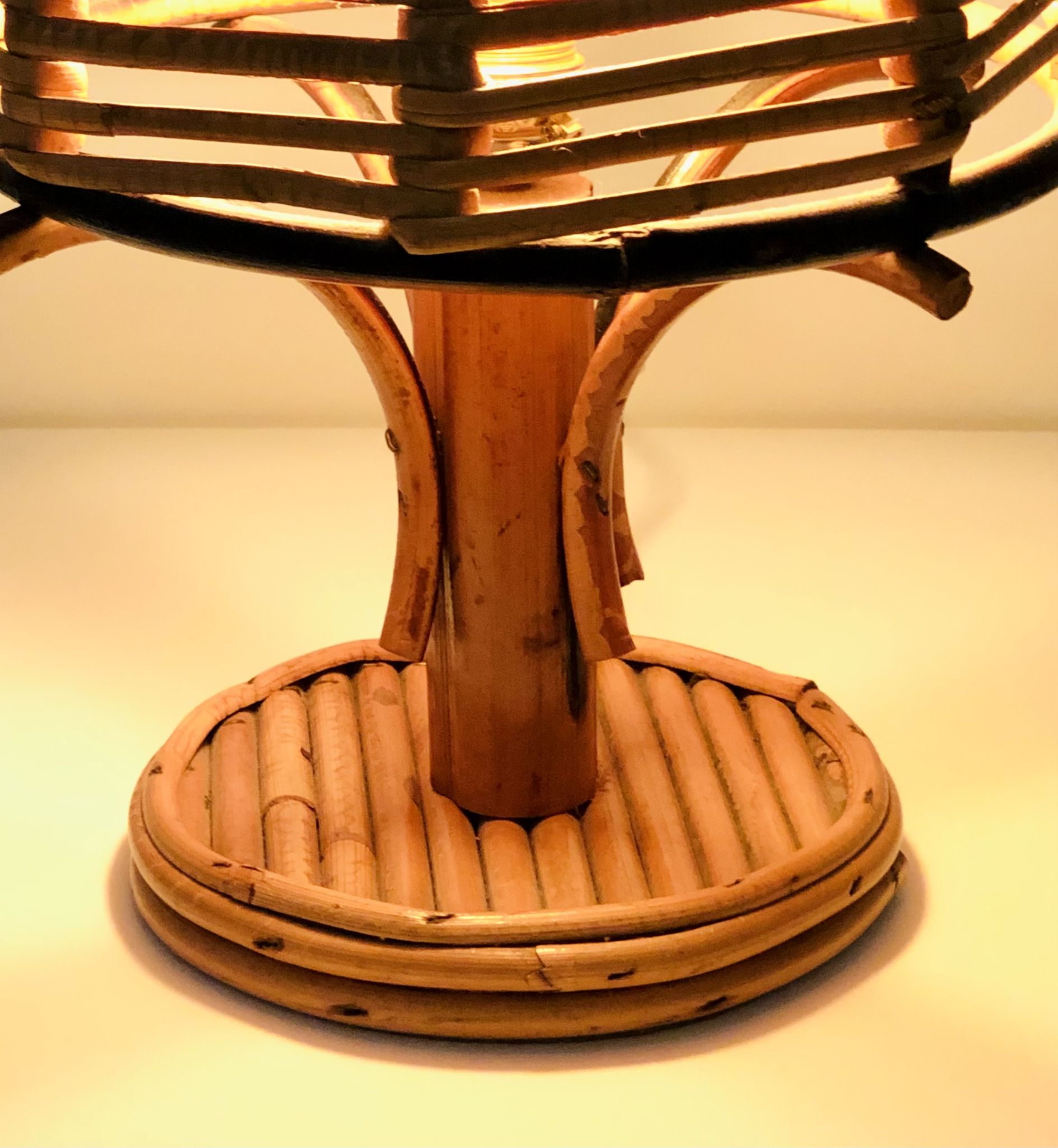 Rattan table lamp, Italy 60s
