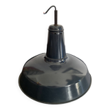 Vintage 1940s pendant lamp with marine enamel bowl - 47 x 40 cm