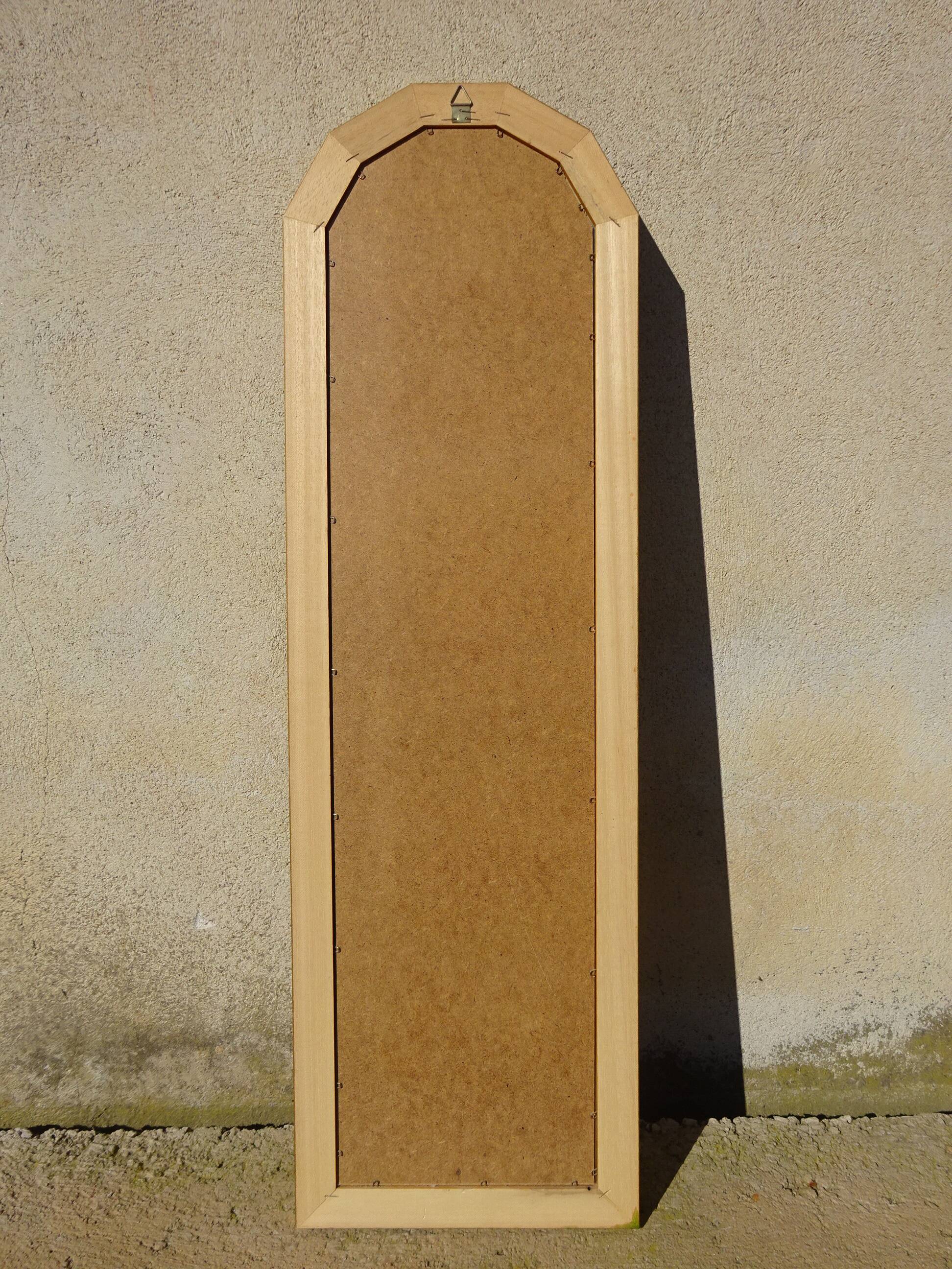 Hall mirror, gilded frame with fillets and fleur-de-lis.