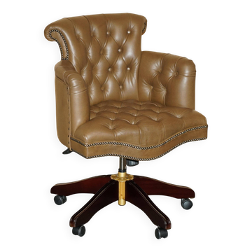 Chesterfield buttoned leather office chair by George Smith