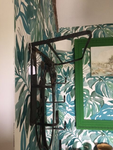 Retro wrought iron mirror