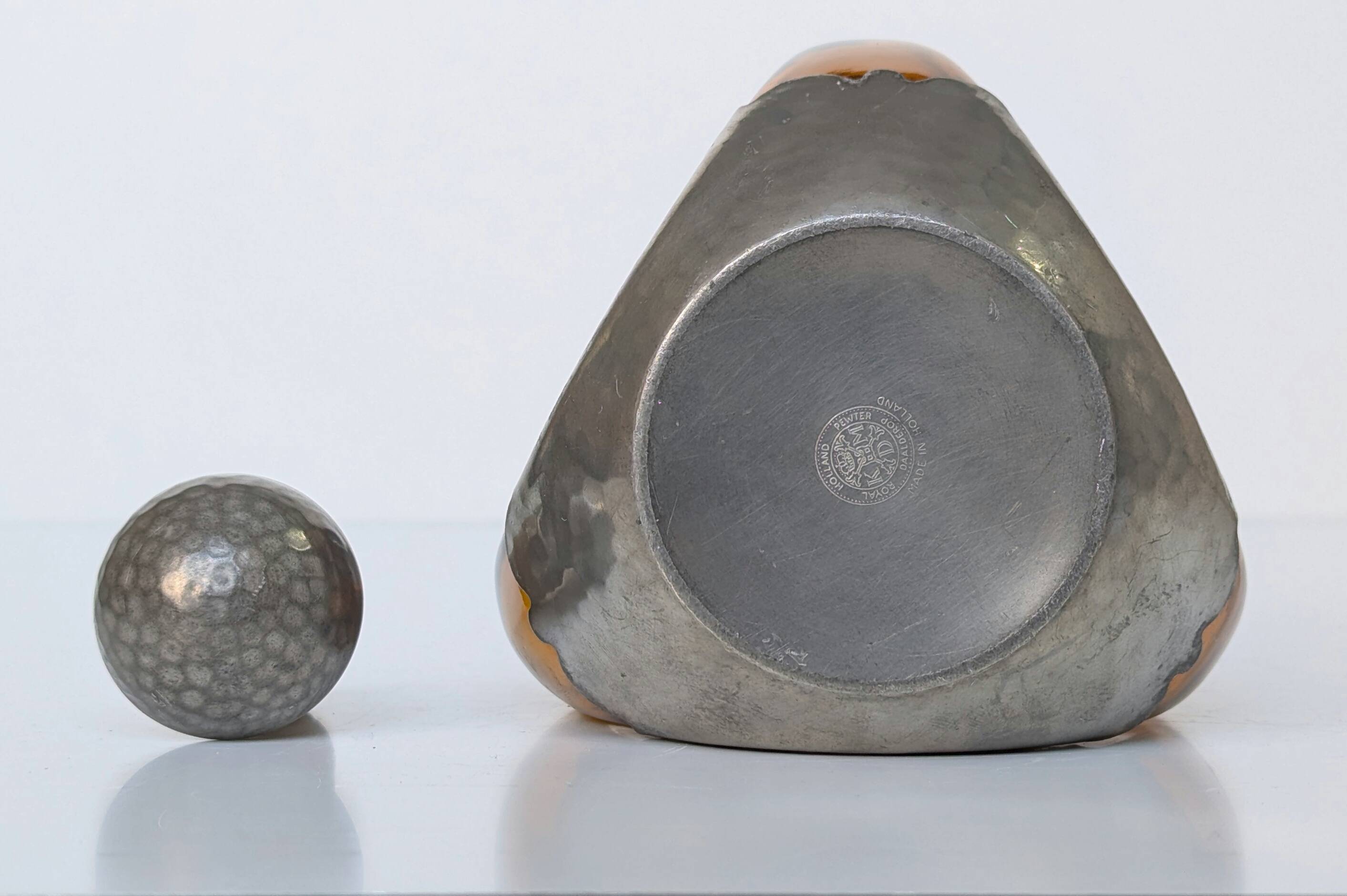 Decanter, carafe, amber bottle - pewter, glass - ZEISTER PEWTER