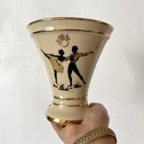 Vase ancien "danseurs " en verre opalin st uze