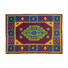 Handwoven vintage accent geometrical rug, colorful wool, Romanian carpet 230x160cm
