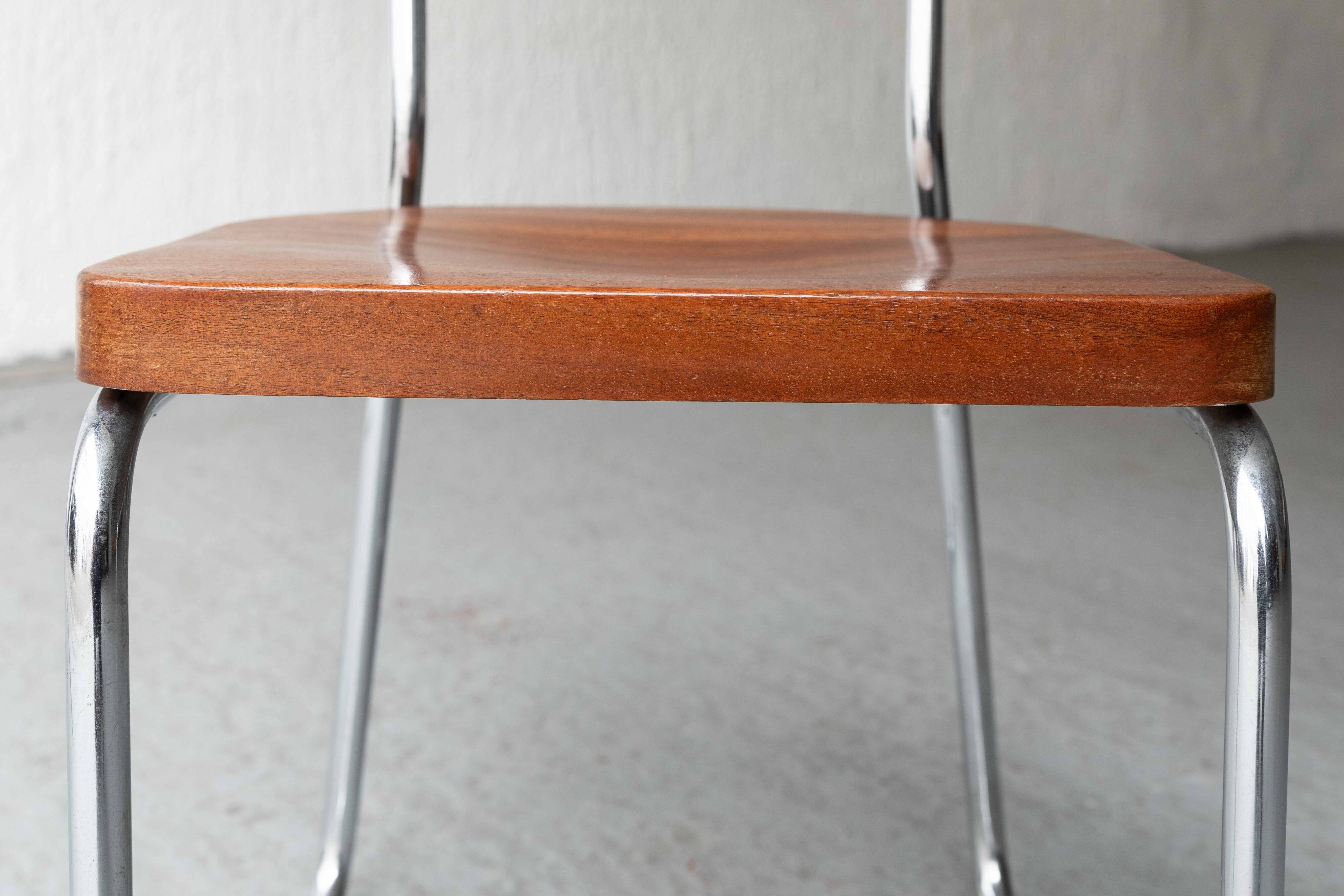 Set of 4 'B257' dining chairs by Emile Guillot, 1920s