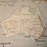 Old school map of geography of Australia and Asia double-sided