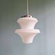 Art Deco pendant light in white opaline, 1920-30