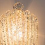 Vintage Murano Glass Shell Wall Lamp - Transparent Iridescent Glass, 1970s Italy