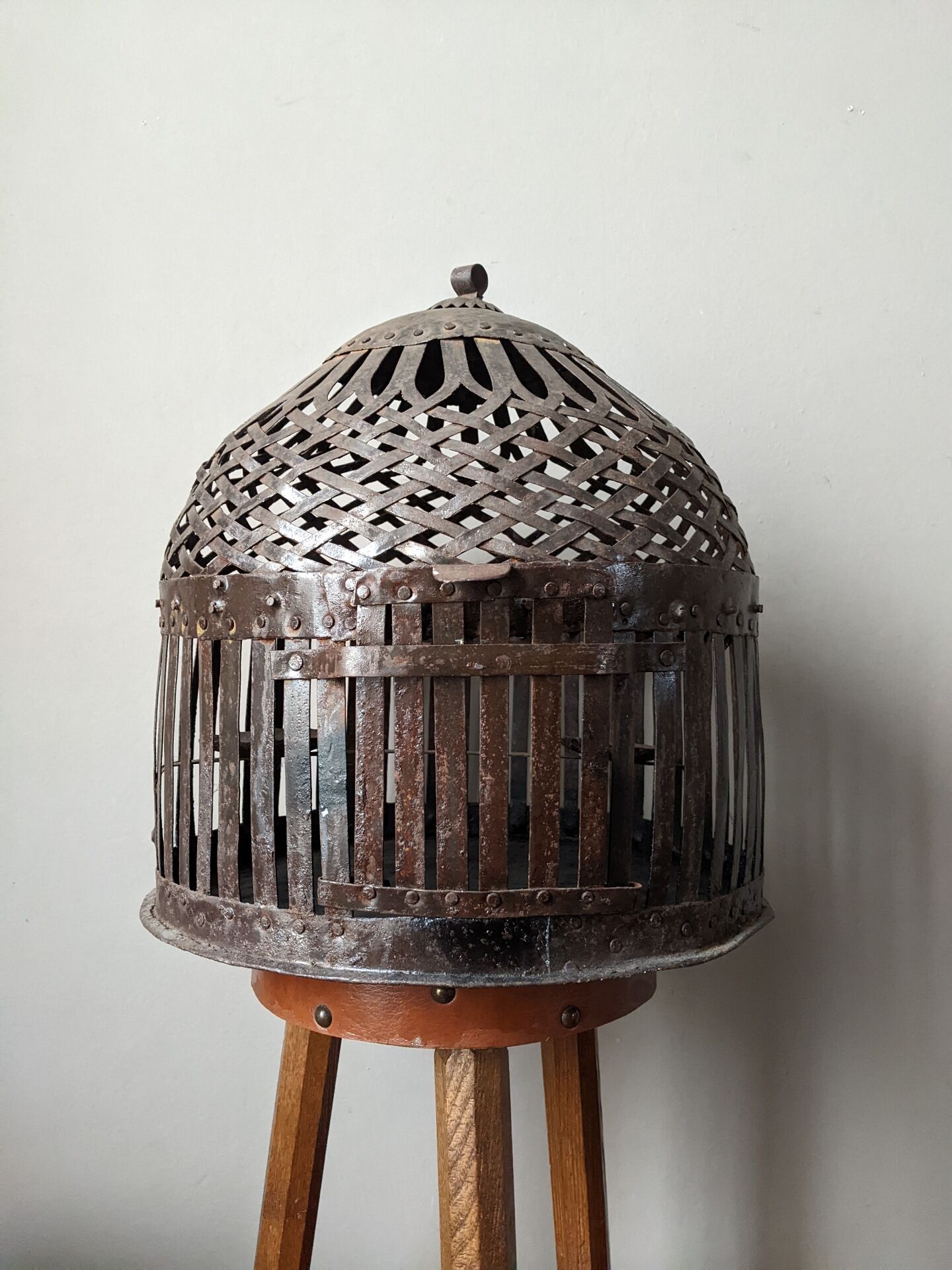 Wrought iron birdcage handmade in India.