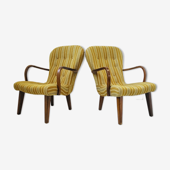 Pair of Danish armchairs 1940 vintage