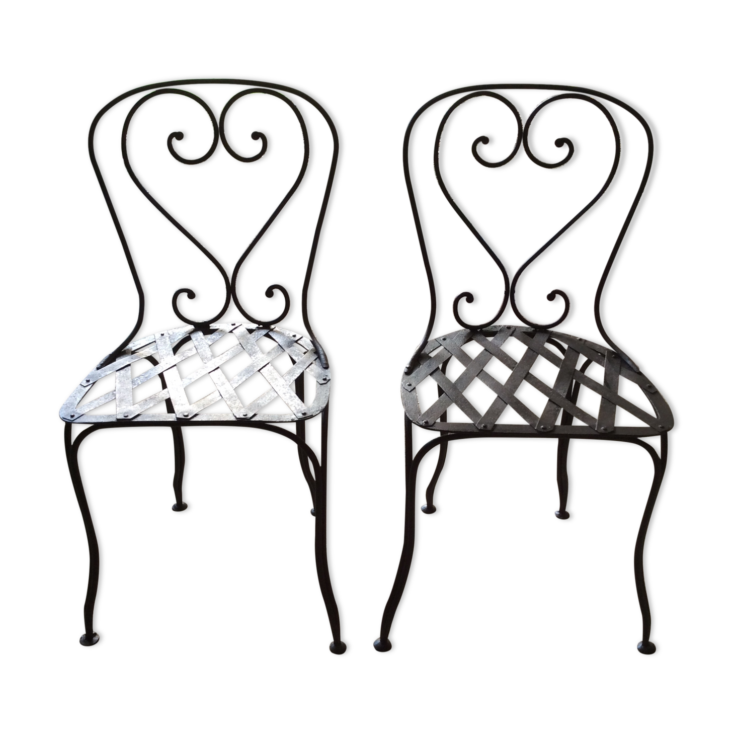 Garden chairs, wrought iron