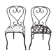Chaises de jardin, fer forgé