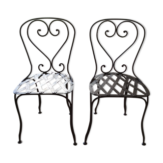 Garden chairs, wrought iron