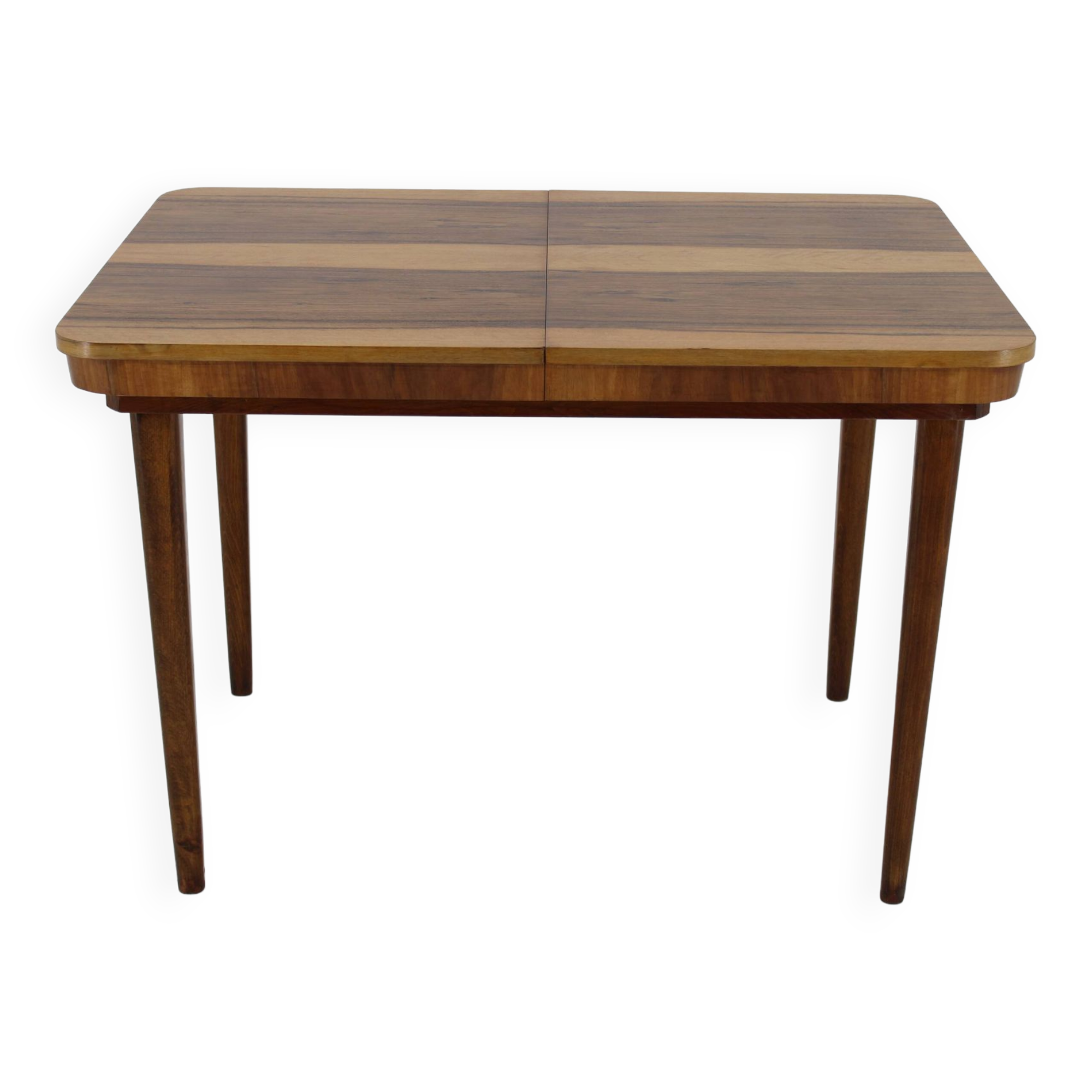 1940s Extendable Dining Table in Walnut, Czechoslovakia