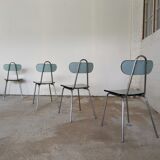 Set of 4 chairs in formica chrome