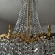 Balloon chandelier in bronze and crystal pendants
