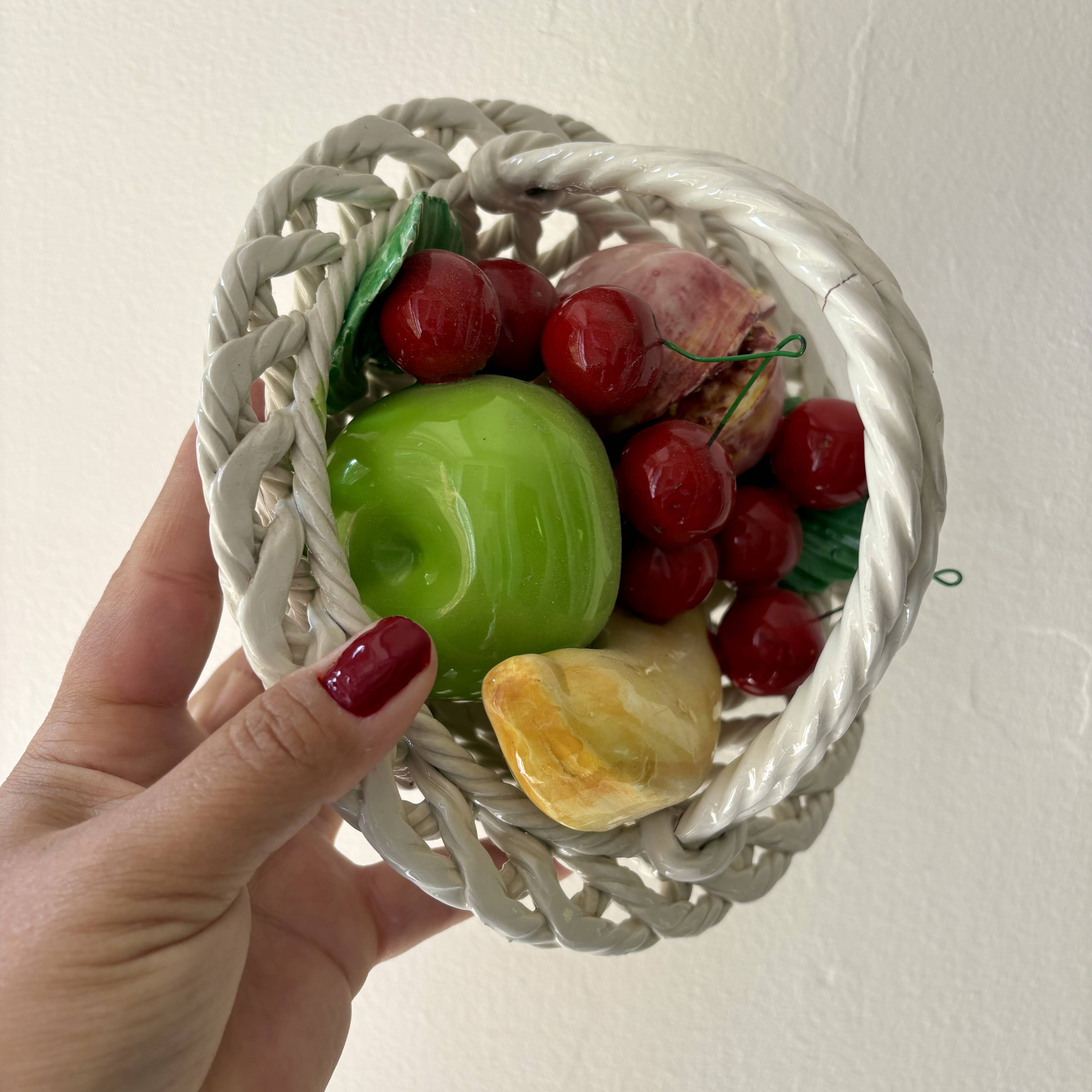 Vintage ceramic fruit basket