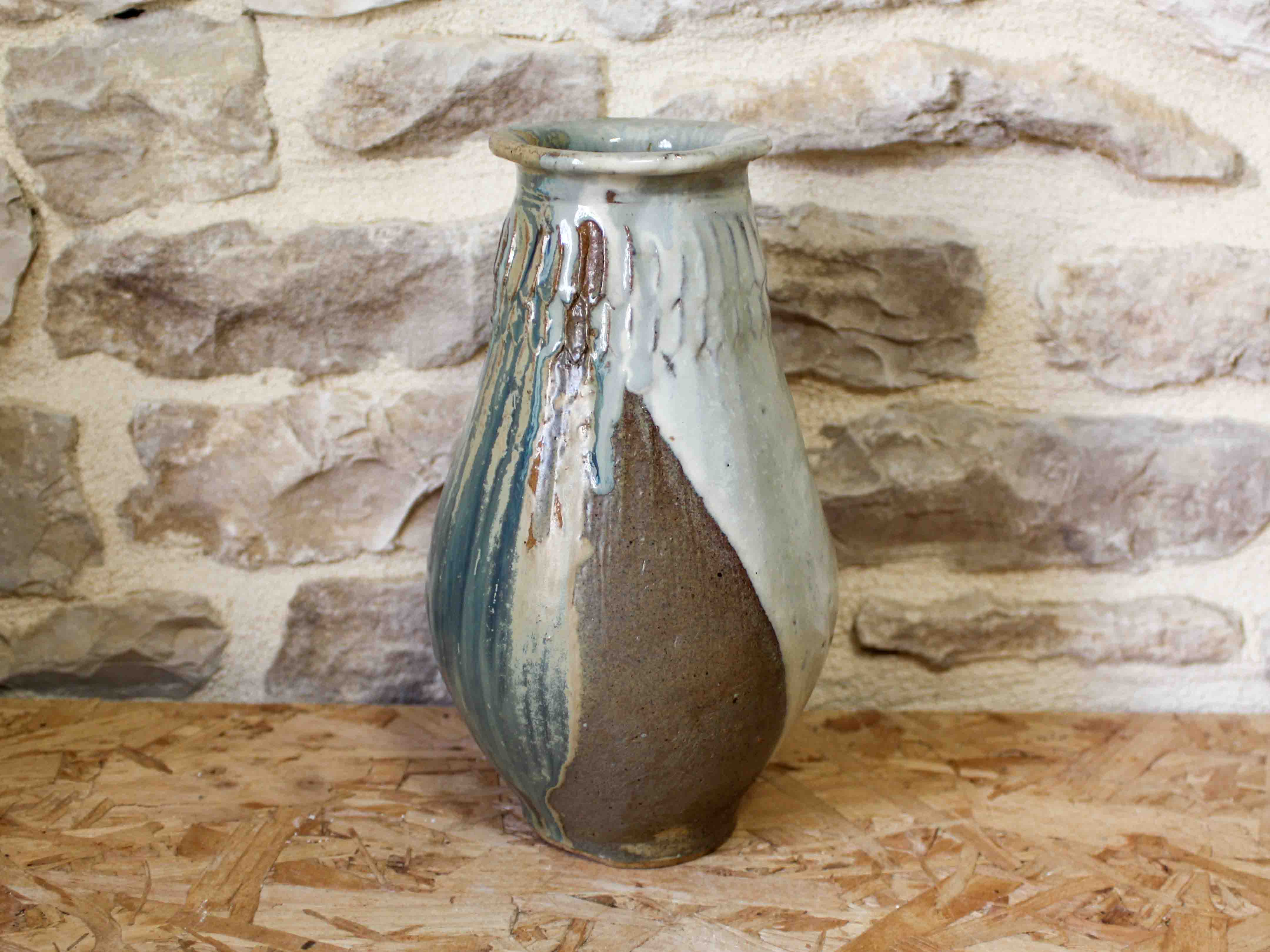 Glazed stoneware vase