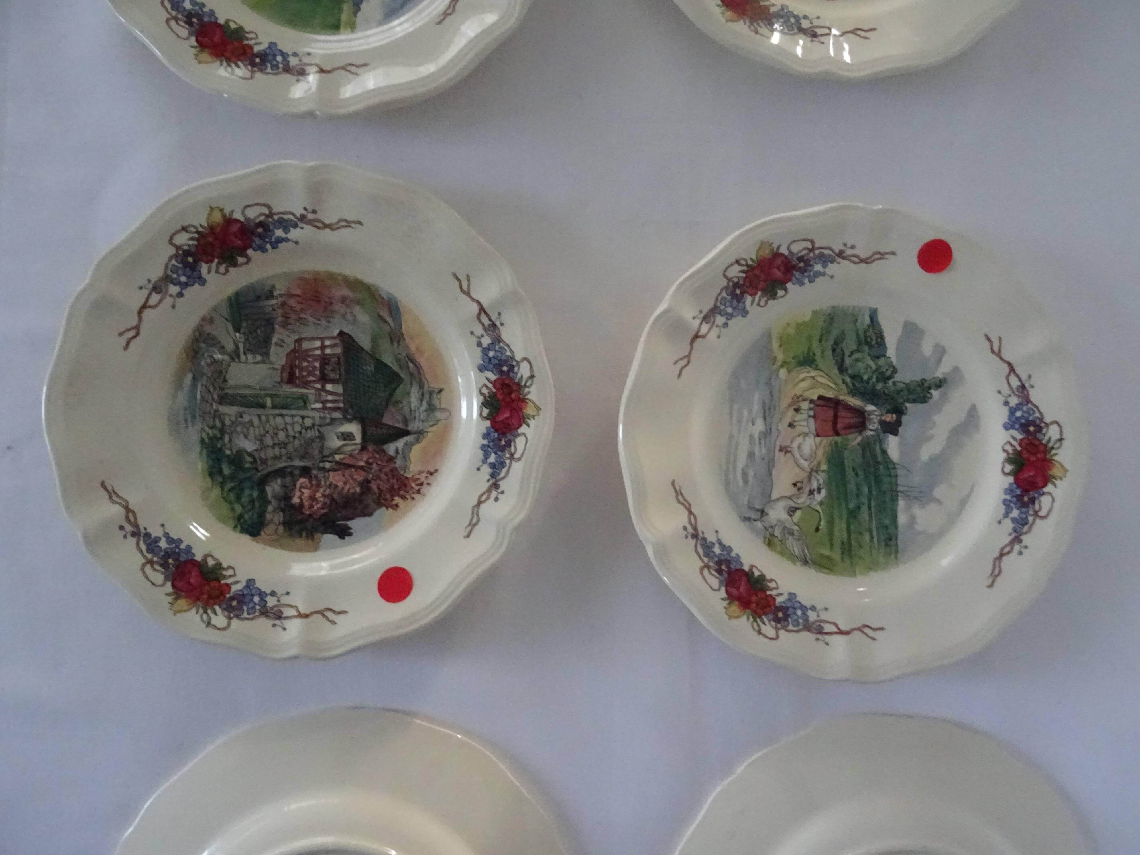 6 dessert plates LOUX Obernai 557112 sarreguemines
