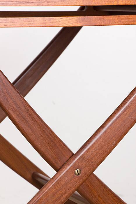 Danish folding teak rolling table, Svend Aage Madsen/Illums Bolhigus.