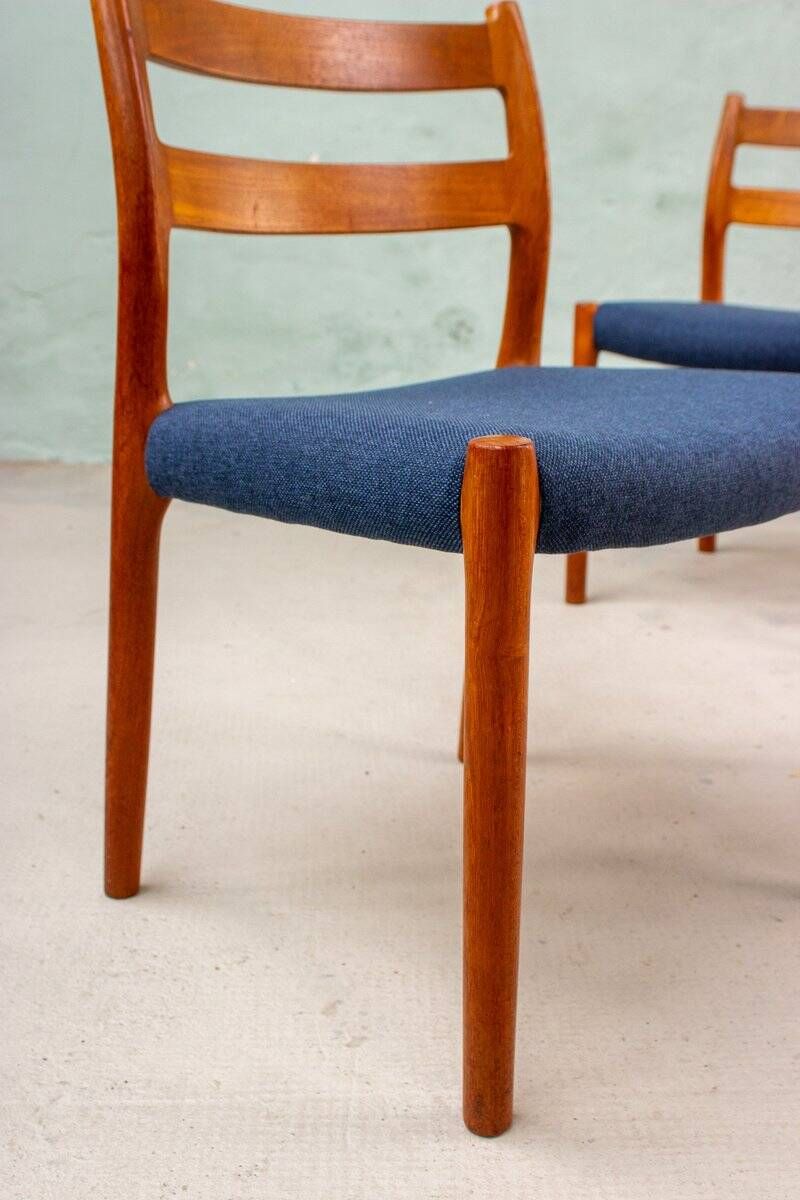 Set of 2 Model No. 84 Teak Chairs by Niels Otto Møller, Denmark, 1960s