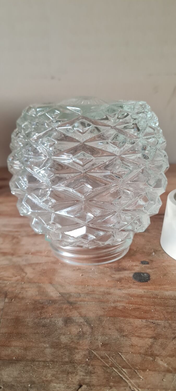 1970s chiseled glass wall light