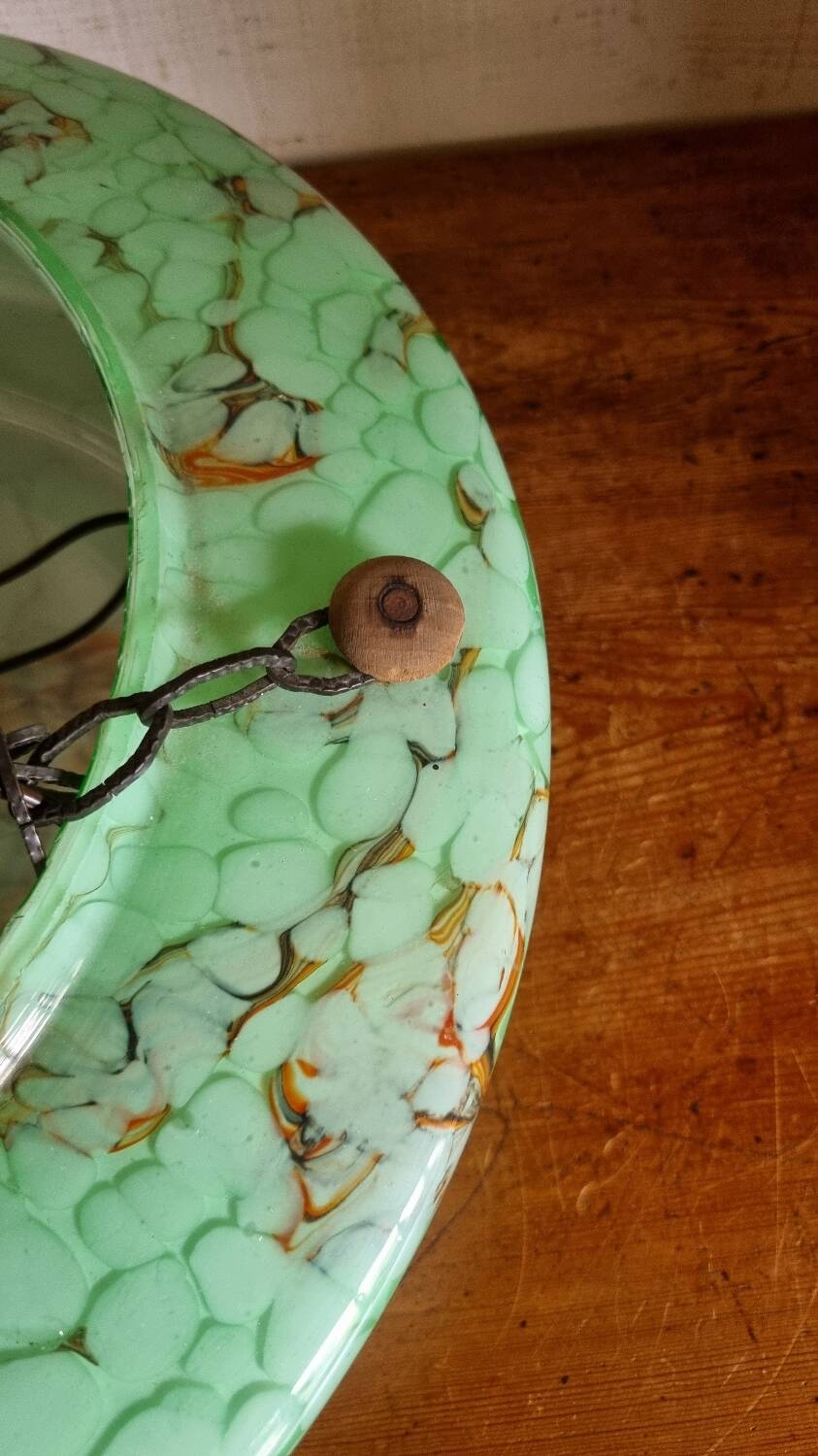 Art deco pendant lamp marbled glass ceiling light