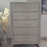 Chiffonnier 5 tiroirs et pieds compas vintage