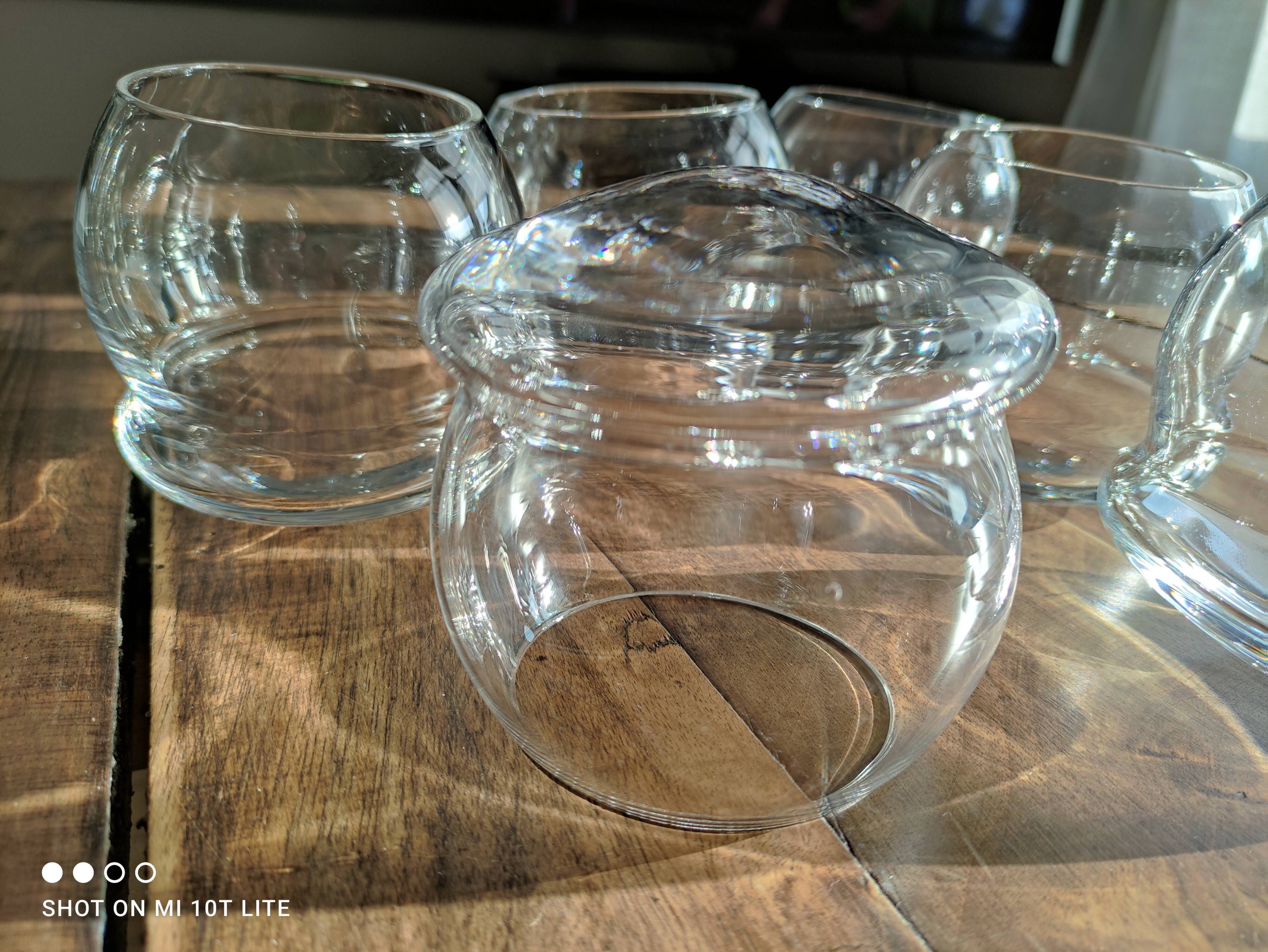 Set of 6 vintage culbuto glass whiskey glasses