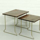 Vintage teak wooden nesting tables by Brabantia