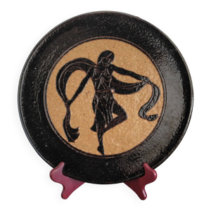 Plat en terre cuite vernissée