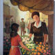 The Little Merchant, florist, oil on canvas