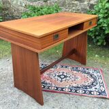 Vintage teak marine desk with 2 drawers.