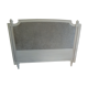 160-style louis XVI style headboard patinated pearl grey waxed finish, lined with grey velvet