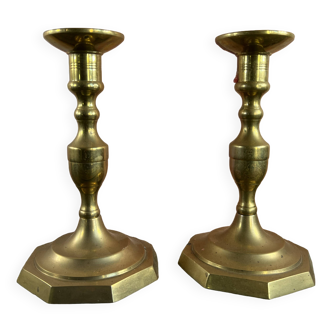 Pair of brass candlesticks