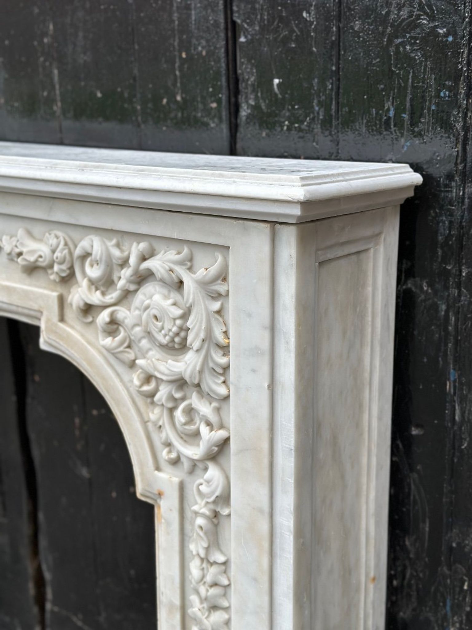 White carrara marble fireplace circa 1880