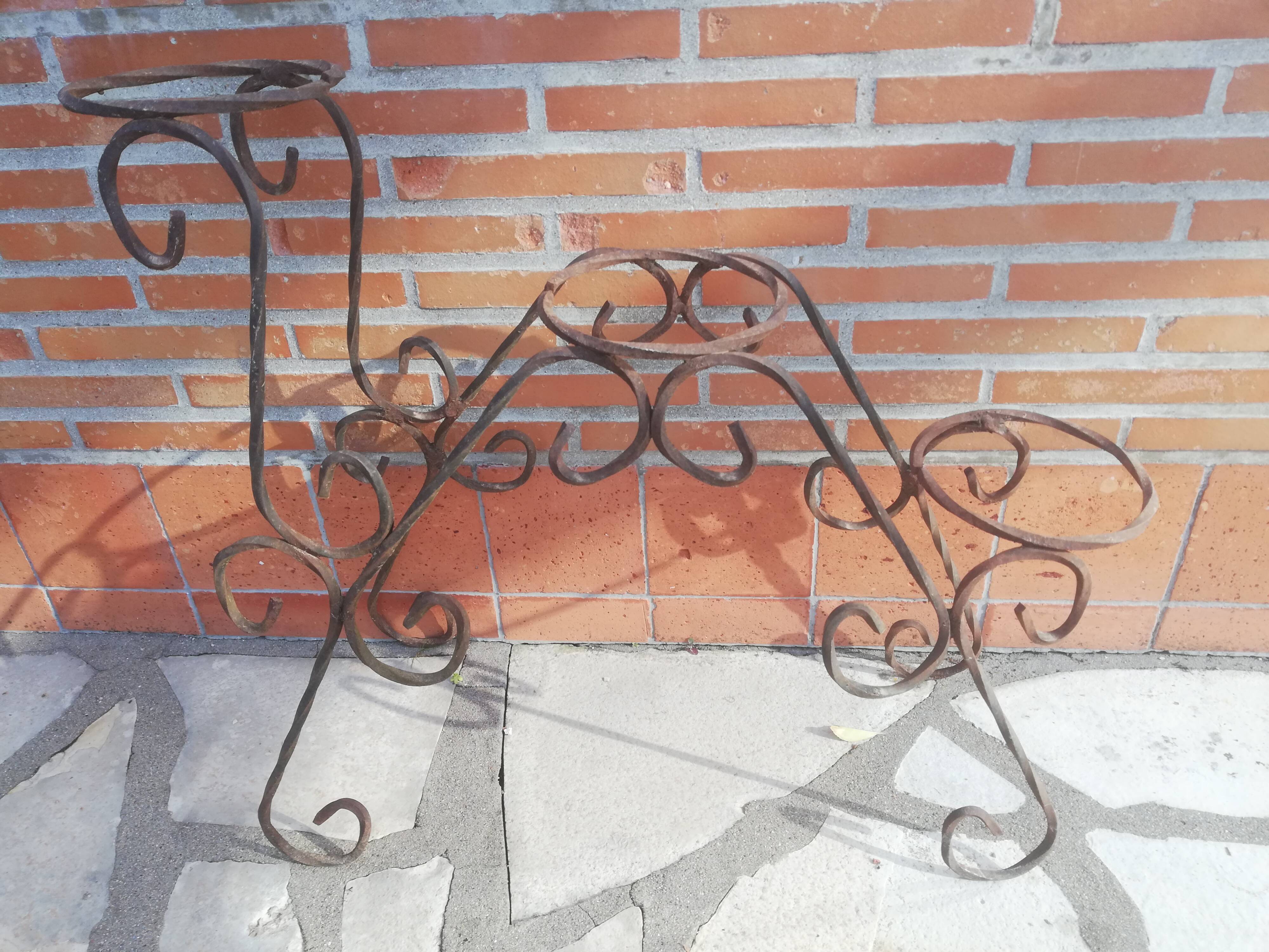 Wrought iron plant holders
