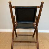 Leather folding armchair