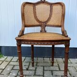 Louis XVI office chair in solid walnut