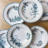 6 old iron earth soup plates from Sarreguemines