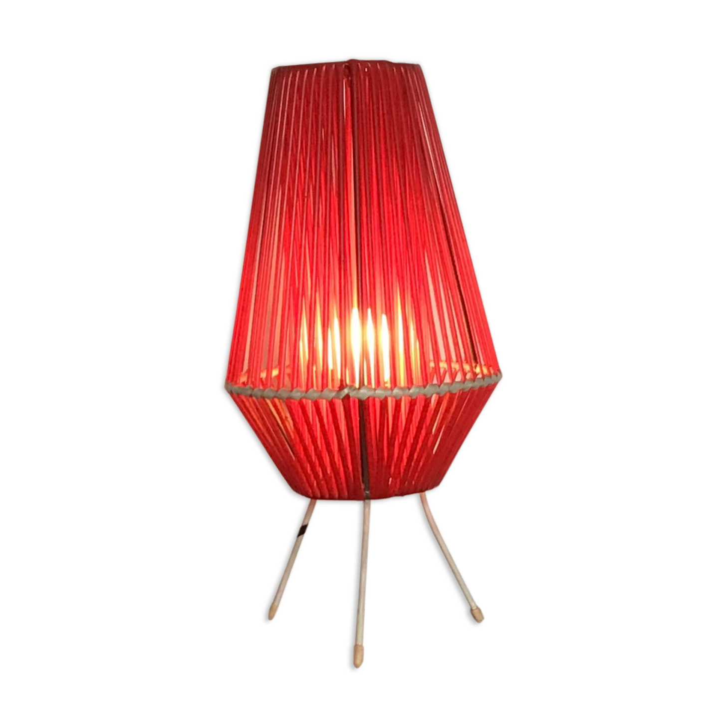 Vintage 60s scoubidou lamp
