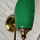 Vintage 1980 green opaline and brass wall light.