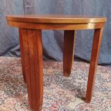 Guéridon table d'appoint Art Déco en noyer massif