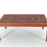 Large Scandinavian coffee table in standing wood marquetry