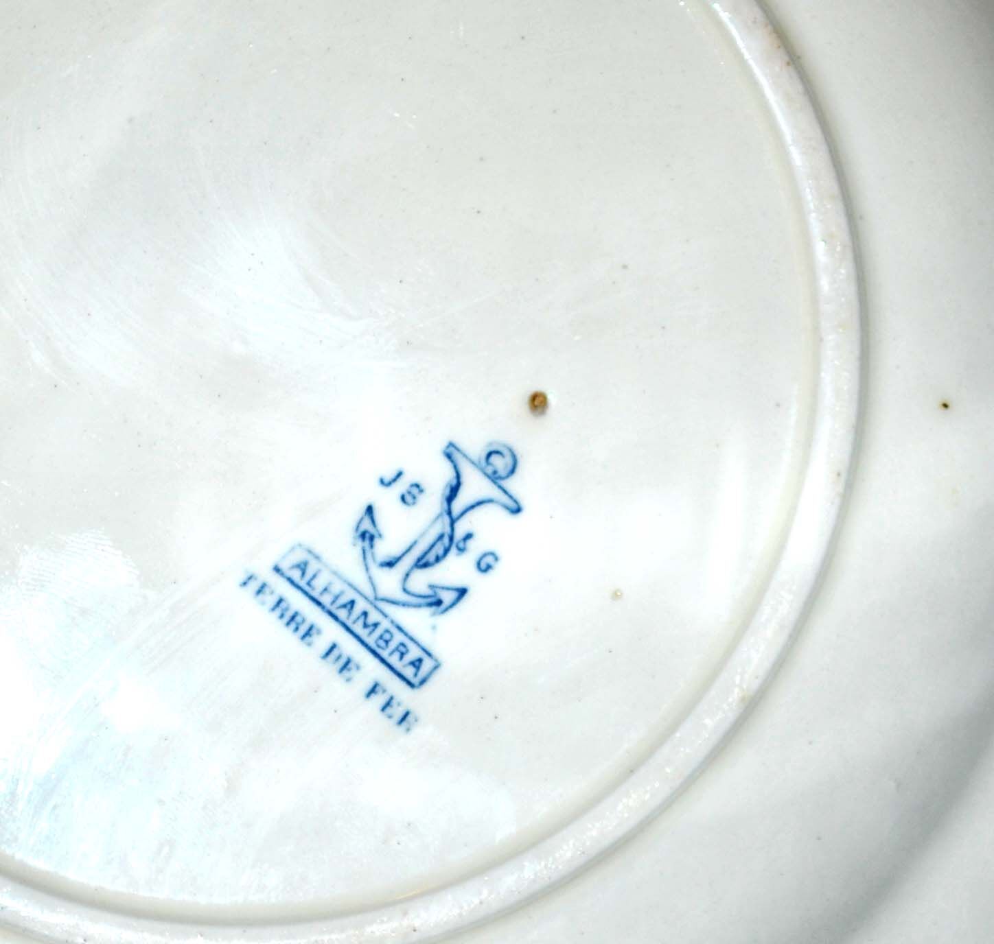 Flat plates Alhambra earthenware of Clairefontaine J.S & G "Terre de fer" 22.5cm