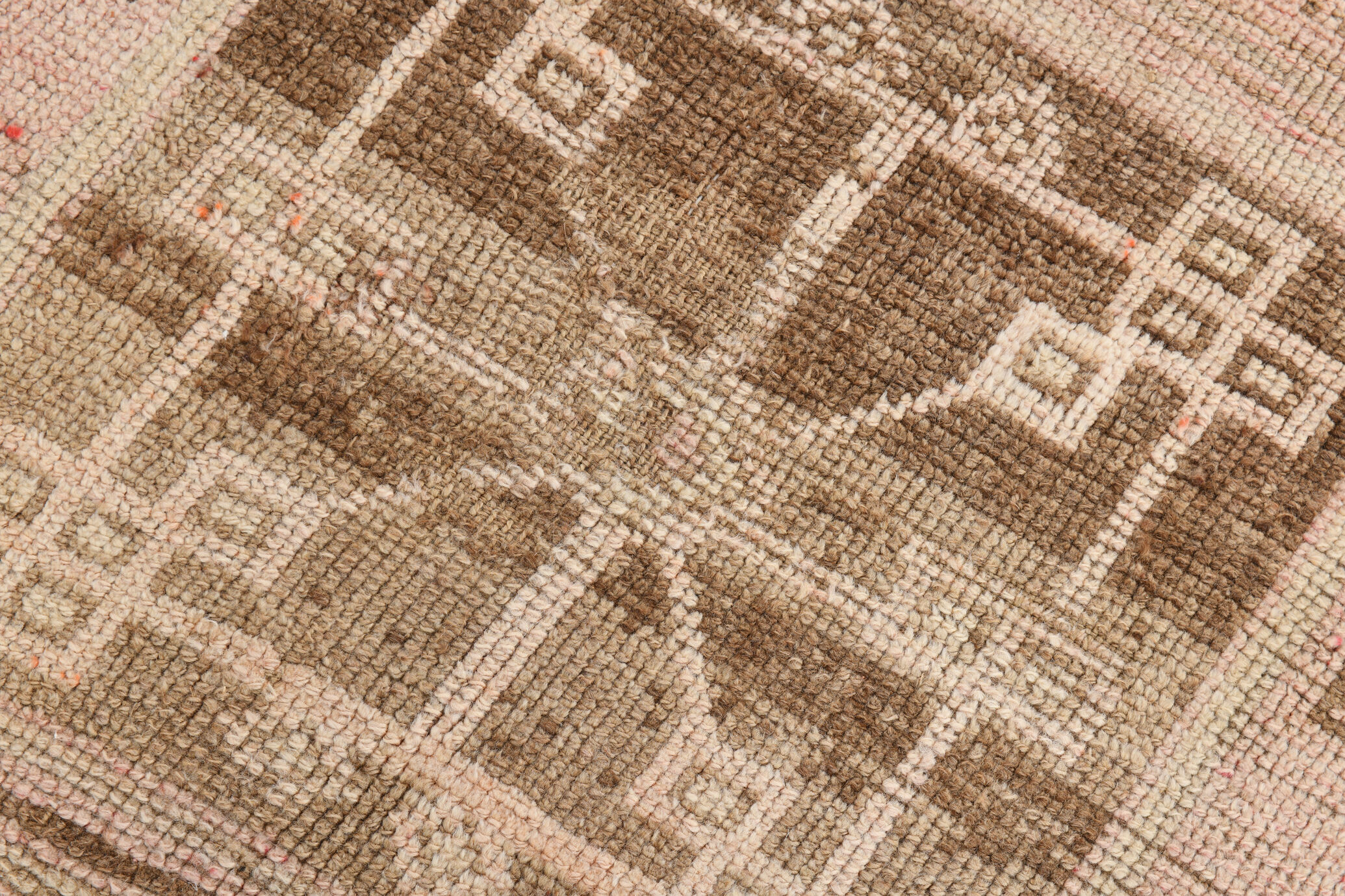 3x12 brown & beige vintage runner rug 100x360cm