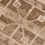 3x12 brown & beige vintage runner rug 100x360cm
