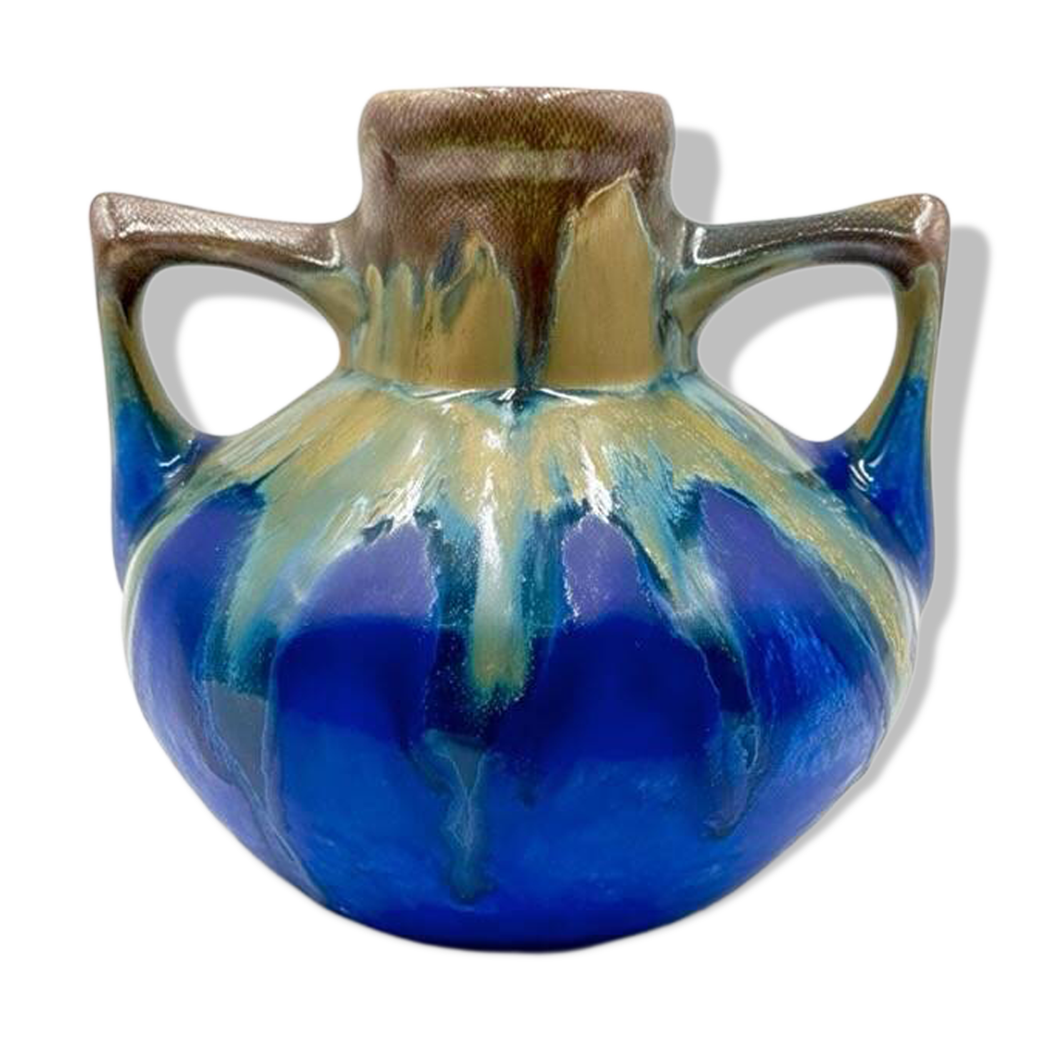 Glazed stoneware vase by Gilbert Méténier, early 20th century.